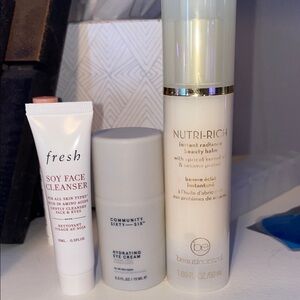 fresh Face Cleanser, eye cream and balm bundle